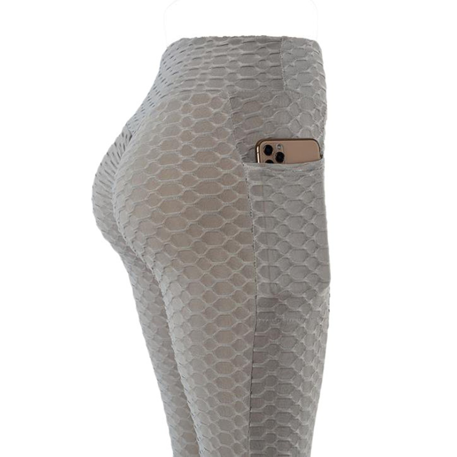 thumbnail image 2 of Pantalones de yoga de cintura alta para mujer: realzan los glúteos, leggings con bolsillos, tejido elástico, ideales para fitness/casual, tallas S-XXL, 2 of 6